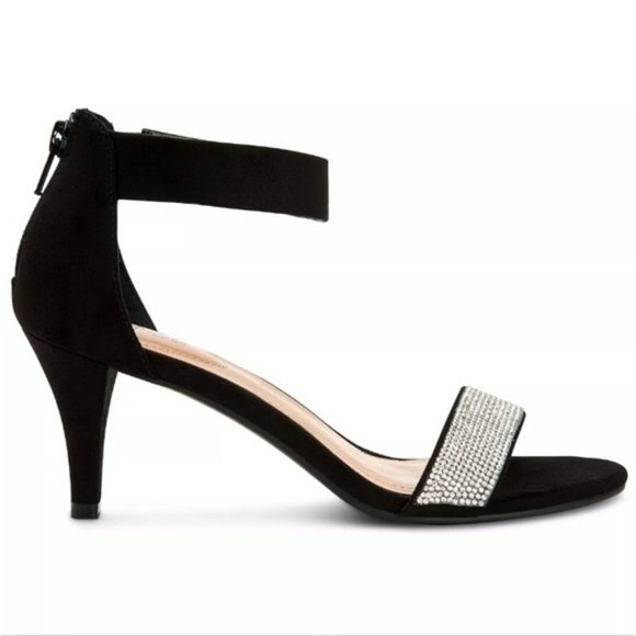 Style & Co Phillys Two-piece Evening Sandals Black -7 - Picture 2 of 9